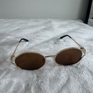 Gold Oval Sunglasses
